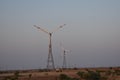 Modern windmills in jaisalmer rajasthan India Royalty Free Stock Photo