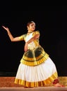 Beautiful Mohini attam dancer at a temple of India Royalty Free Stock Photo