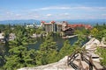 Beautiful Mohonk Mountain House in upper state New York on top of a mountain Royalty Free Stock Photo