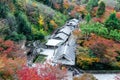 the beautiful Momiji autumn colorful maple  garden at Kiyomizu-Dera temple with Kyoto city background, Japan Royalty Free Stock Photo