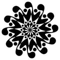 Mandala floral pattern black and white.Vintage swirl Floral Center Design. Royalty Free Stock Photo