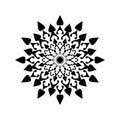 Vector vintage Beautiful monochrome black and white flowers and leaves isolated. Royalty Free Stock Photo