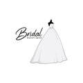 Beautiful Monochrome Bridal Boutique Logo, Sign, Icon, Mannequin, Fashion, Beautiful Bride, Vector Design
