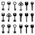 Beautiful monochrome character keys on a white background collection of illustration