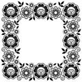 Vintage wedding lace seamless vector pattern set, ornamental repetitive design with flowers and swirls in black and white backgrou Royalty Free Stock Photo