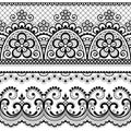 Seamless lace retro vector pattern - detailed repetitive design with flowers and swirls, ornamental background in white on gray Royalty Free Stock Photo