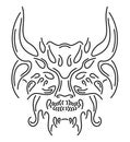 Vector line art with isolated demon head Royalty Free Stock Photo