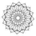 A beautiful monochrome mandala. Hexagonal star. A pattern for a