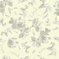 Beautiful monochrome pixel flowers on light yellow background.