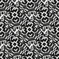 Beautiful monochrome pixels geometric abstract seamless pattern