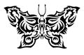 Tribal tattoo art with stylized black butterfly Royalty Free Stock Photo