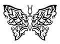 Tribal tattoo art with black butterfly silhouette Royalty Free Stock Photo