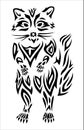 Tribal tattoo art with black raccoon silhouette