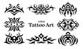 Vector art with black tribal tattoo patterns set