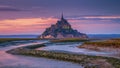 Beautiful Mont Saint Michel cathedral on the island, Normandy, N