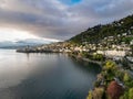 Beautiful Montreux Riviera at sunset Royalty Free Stock Photo