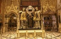 A beautiful monument of Christopher Columbus`s tomb, which held aloft by four kings of Spain : Castille, Aragon, Navara