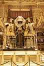 A beautiful monument of Christopher Columbus`s tomb, which held aloft by four kings of Spain : Castille, Aragon, Navara