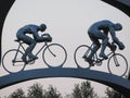 Beautiful monument dedicated to the tour of France near the tour