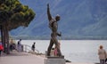 Beautiful monument Freddie Mercury near the lake