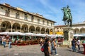 Beautiful monument Monumento Equestre a Granduca Ferdinando I de` Medici at Piazza della Santissima Annunziata in Florence