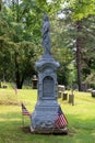 Beautiful monument with the name Wood carved into the stone, Albany Rural Cemetery, Menands, NY, 2021