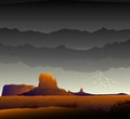 Beautiful Monument Valley at Rainy Season Utah USA-vector