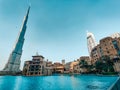 Beautiful moody day in downtown Dubai|  tourist attractions - The Dubai Mall and Burj Khalifa | Luxury travel in the Middle East Royalty Free Stock Photo