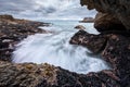 A beautiful moody seascape taken on a stormy cloudy evening Royalty Free Stock Photo