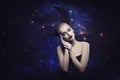 Beautiful moon girl Royalty Free Stock Photo