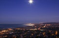 Beautiful Moon Set over Dana Point Royalty Free Stock Photo