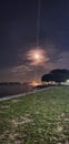 Beautiful moonlight at changi beach Royalty Free Stock Photo