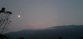 Beautiful moonlight night scenery of hill,countryside..???? Royalty Free Stock Photo