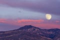 Beautiful Moonrise and Dusk Desert Sky