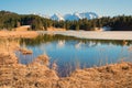 Beautiful moor lake Geroldsee, with mountain view, early springtime Royalty Free Stock Photo