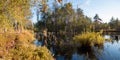 Beautiful moor landscape with pond, Moosham upper bavaria in autumn