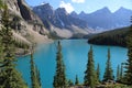 The beautiful Moraine Lake at Banff National Park Royalty Free Stock Photo