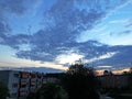 Beautiful morning dawns and dramatic autumn clouds in the autumn Swiss sky, Oerlikon - ZÃÂ¼rich Zuerich or Zurich, Switzerland