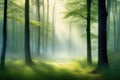 beautiful morning in the forestbeautiful morning in the forestforest and trees in Royalty Free Stock Photo