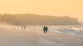 A beautiful morning landscape of a beach at the Baltic sea. Artistic, colorful scenery of a sea shore in spring.