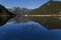 The beautiful morning landscape of the Redona Lake, Italy