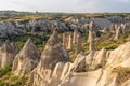 Beautiful morning at Love valley, Goreme town in Cappadocia, central Anatolia, Turkey