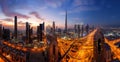 Beautiful morning over Dubai Downtown Royalty Free Stock Photo