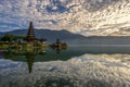 Sunrise at Ulun danu beratan temple tabanan bali