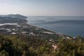 Beautiful morning sea coast with mountains