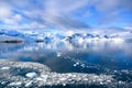 Morning in Antarctica, beautiful landscape of Lemaire Channel with ice floes near Paradise Bay, Antarctica
