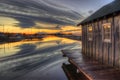 A beautiful Morning Sunrise in the Grand Marais, Minnesota Harbor on Lake Superior Royalty Free Stock Photo