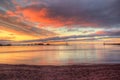 A beautiful Morning Sunrise in the Grand Marais, Minnesota Harbor on Lake Superior Royalty Free Stock Photo