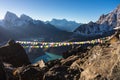 Beautiful morning sunrise over Himalaya mountains range. Top view from Gokyo Ri view point in Everest region, Nepal Royalty Free Stock Photo