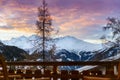 Winter view on the valley in Swiss Alps, Verbier, Switzerland Royalty Free Stock Photo